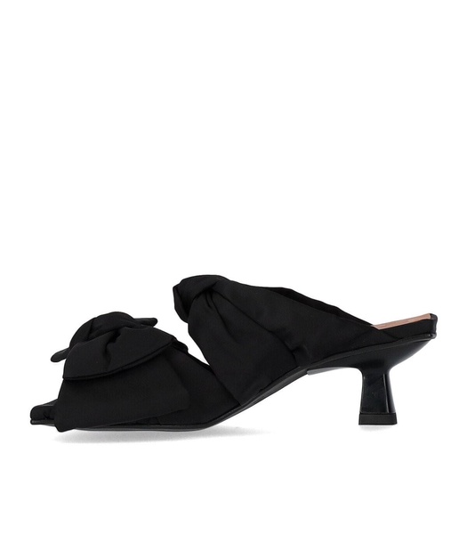 Ganni  Black Heeled Mule With Bows