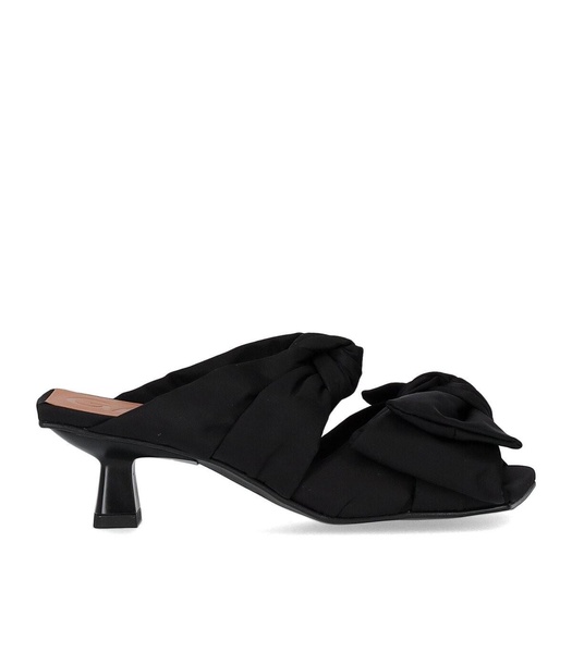 Ganni  Black Heeled Mule With Bows