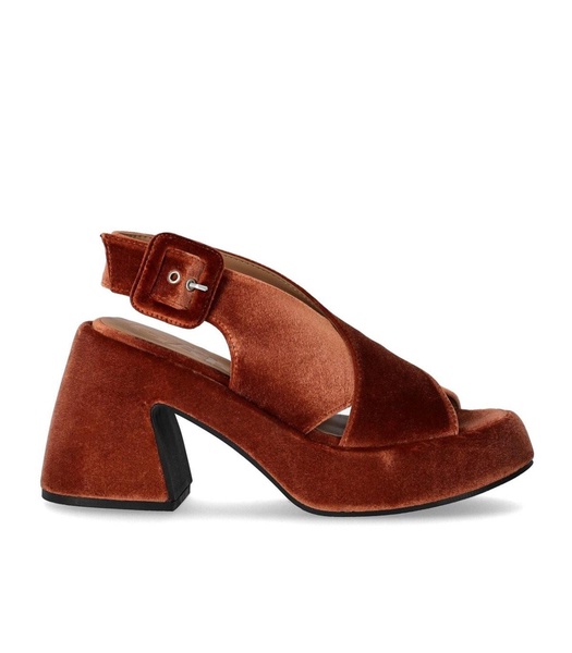 ganni brick red heeled sandal