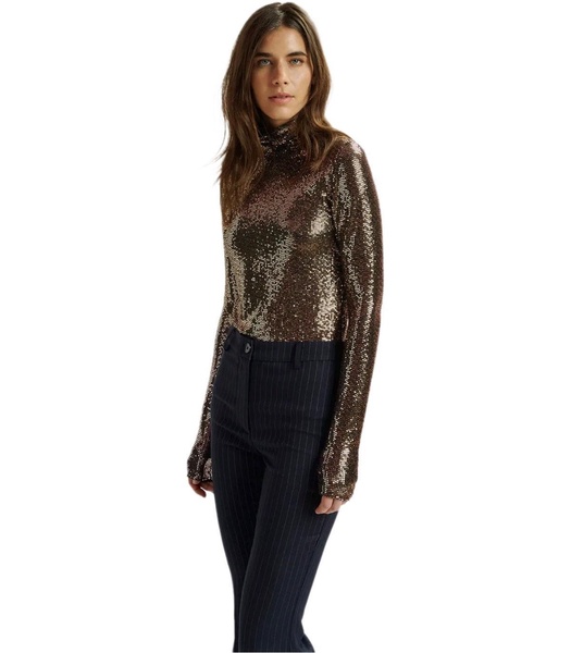 Essentiel Antwerp  Gold Geaker Turtleneck Top