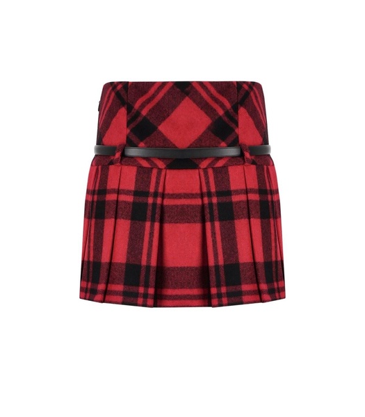 elisabetta franchi tartan belted skirt