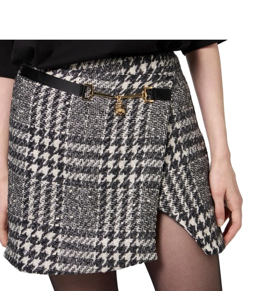 elisabetta franchi black butter mini skirt