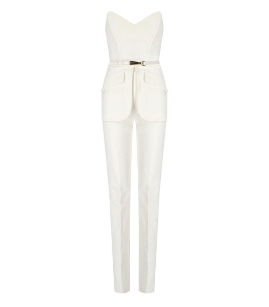 Elisabetta Franchi Strapless Belted Jumpsuit