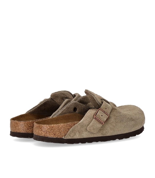 birkenstock boston suede taupe women's clog