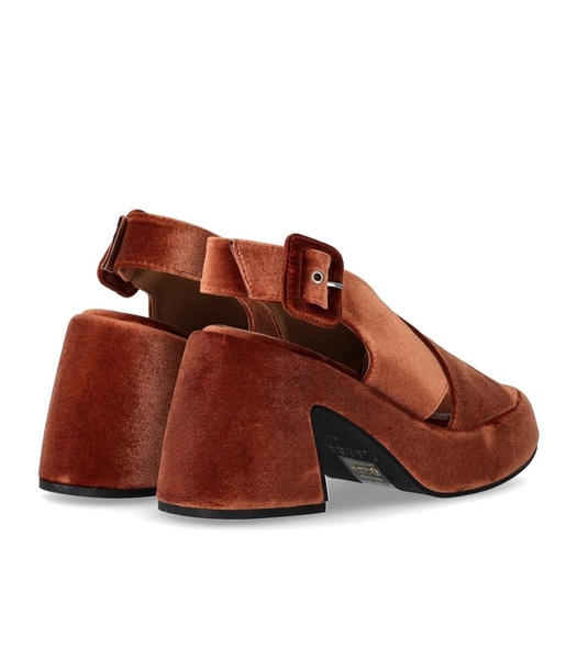 ganni brick red heeled sandal