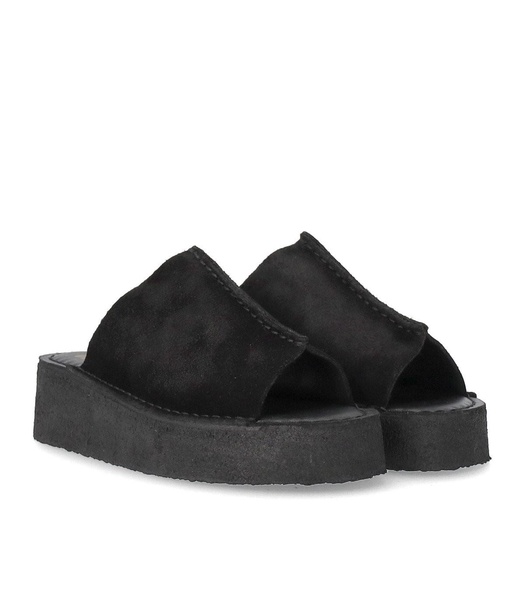 clarks wedge black platform slide