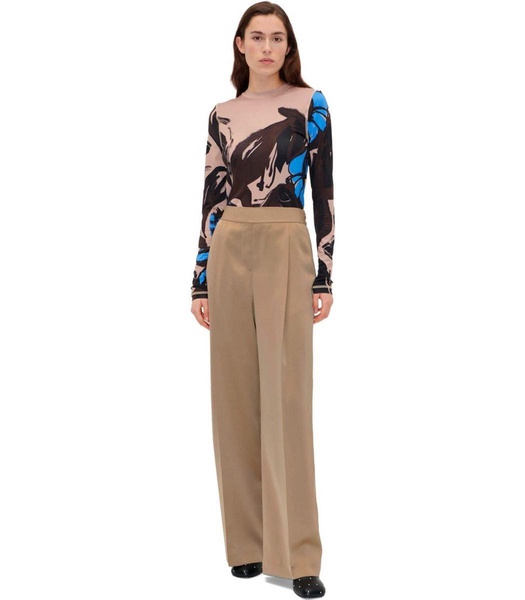 Stine Goya Beige Satin Wide Leg Trousers