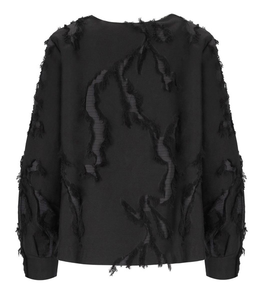 Stine Goya Black Ruffled Top