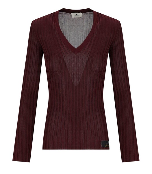 Elisabetta Franchi Rouge Noir Ribbed Top