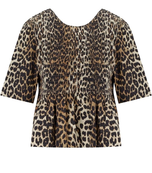 Ganni Animal Print Top