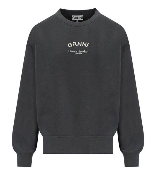 Ganni Isoli Grey Oversize Sweatshirt