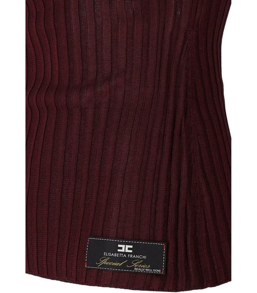 Elisabetta Franchi Rouge Noir Ribbed Top