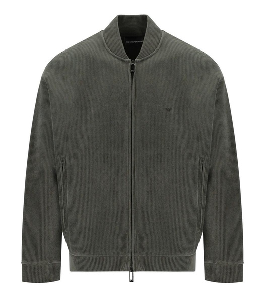 Emporio Armani  Green Ribbed Bomber Jacket