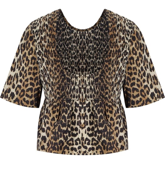 Ganni Animal Print Top