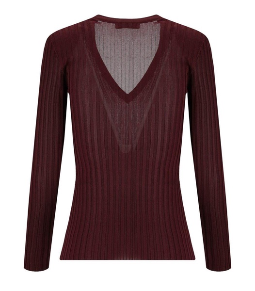 Elisabetta Franchi Rouge Noir Ribbed Top