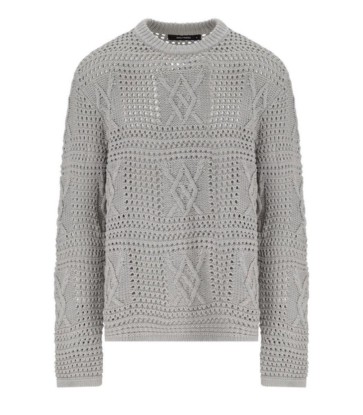 Daily Paper Zuberi Crochet Grey Crewneck Jumper