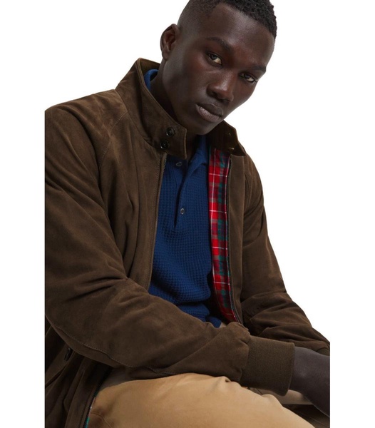 Baracuta G9 Suède Dark Olive Bomber Jacket