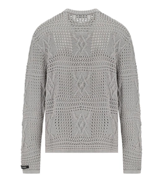 Daily Paper Zuberi Crochet Grey Crewneck Jumper