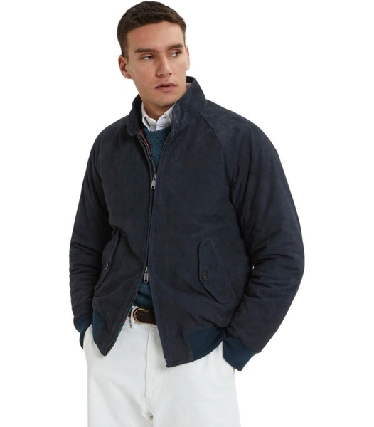 Baracuta G9 Suède Navy Blue Bomber Jacket