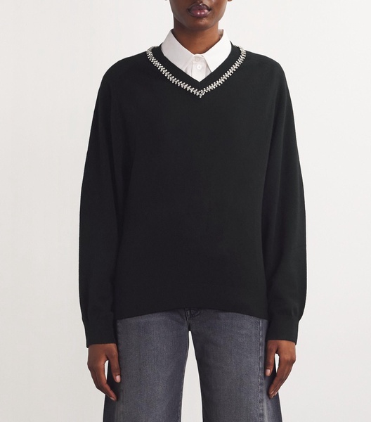 Wool-Cashmere Embellished Sweater