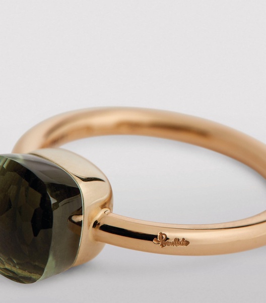 Mixed Gold and Prasiolite Nudo Petit Ring