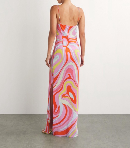 Silk Printed Maxi Dress