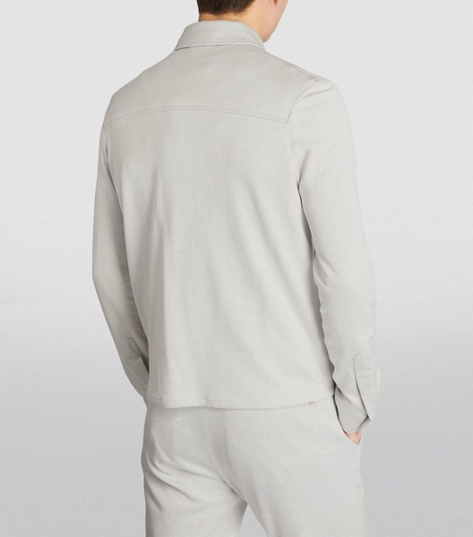 Silk-Cashmere Zip-Up Shirt