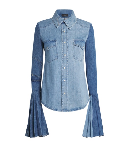 Denim Bell-Sleeve Shirt