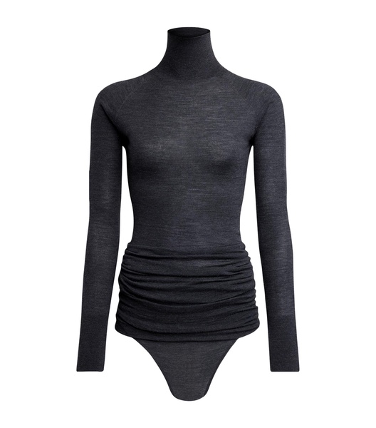 Wool Draped Bodysuit 