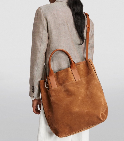 Suede Shopper Tote Bag