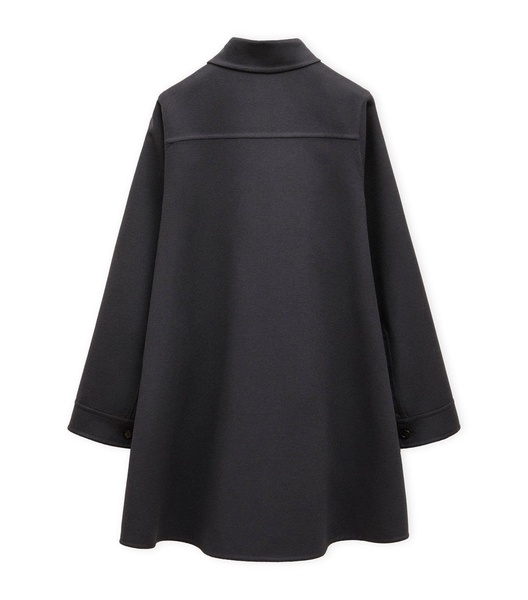 Wool-Cashmere Trapeze Coat