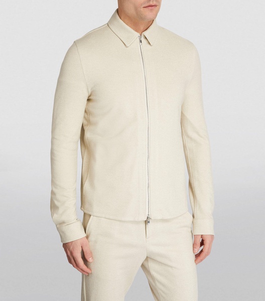 Silk-Blend Zip-Up Shirt