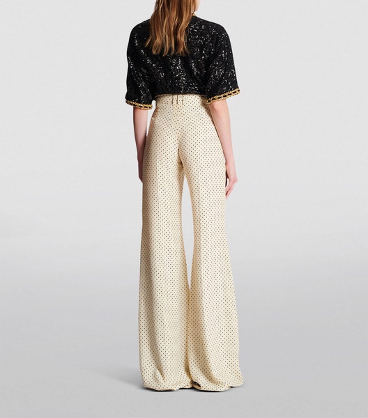 Silk Flared Trousers