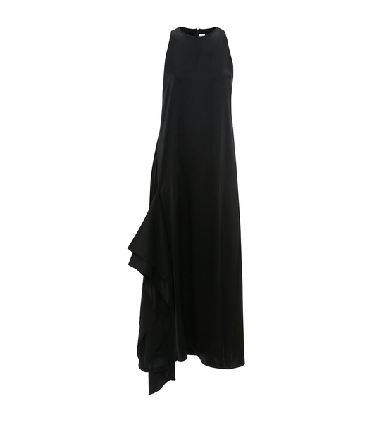 Satin Asymmetric Maxi Dress