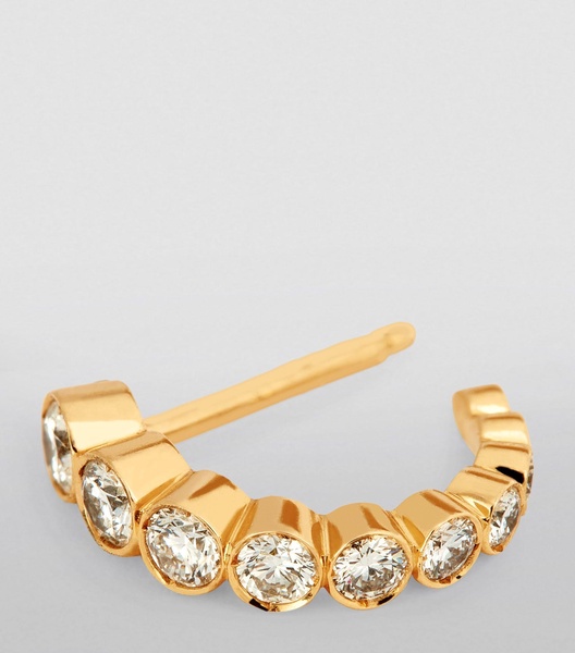 Yellow Gold and Diamond Petite Boucle Ensemble Single Earring