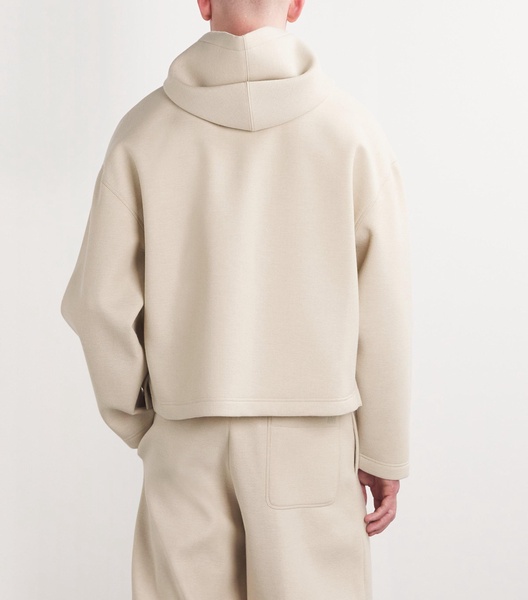 Wool-Blend Twill Hoodie