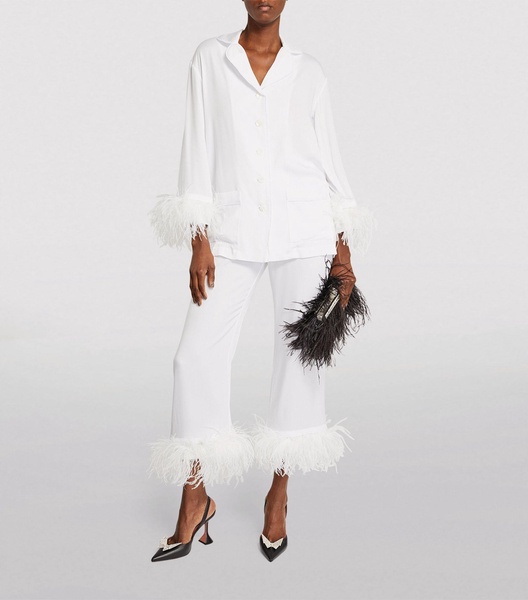 Double Feather-Trimmed Party Pyjama Set