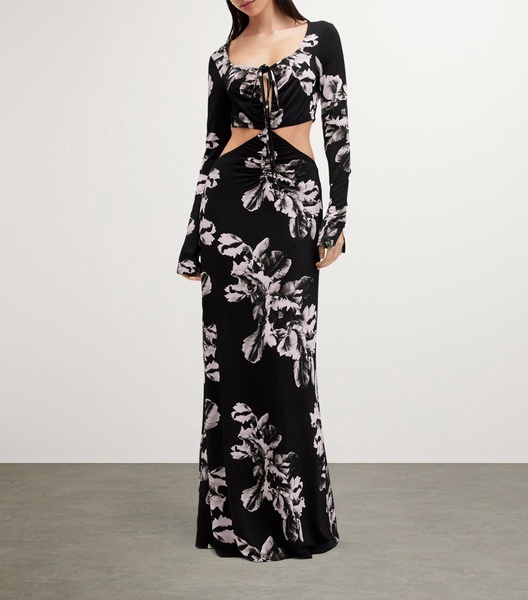 Satin Cut-Out Cynthia Maxi Dress