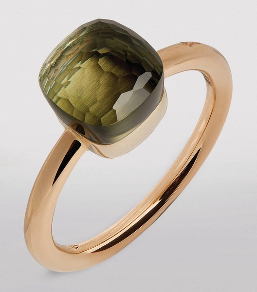 Mixed Gold and Prasiolite Nudo Petit Ring