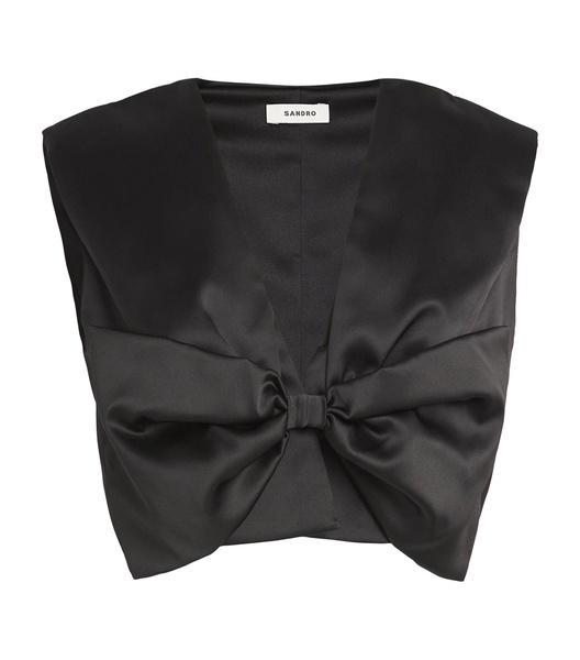 Satin Bow Cropped Top