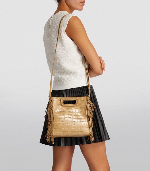 Leather Croc-Embossed M Bag