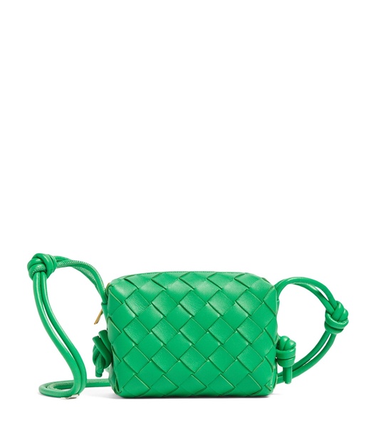 Candy Leather Intrecciato Loop Cross-Body Bag 