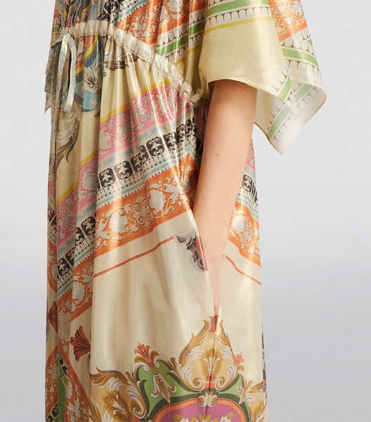 Tile Print Kaftan Maxi Dress