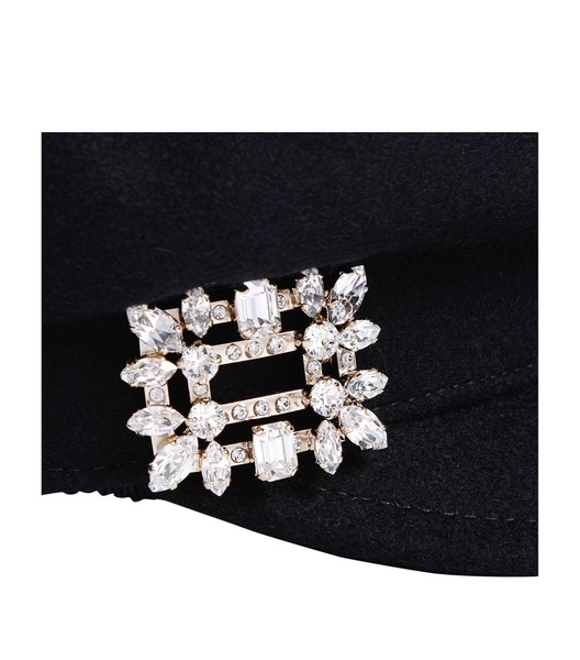 Embellished Buckle Baker Boy Cap