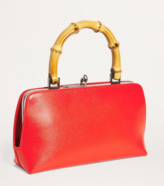 Mini Leather Goji Bamboo Top-Handle Bag