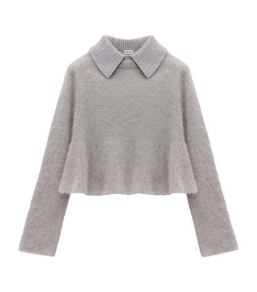 Mohair-Blend Polo Sweater