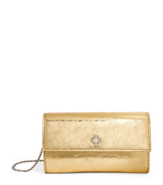 Metallic Leather Cross-Body Bag