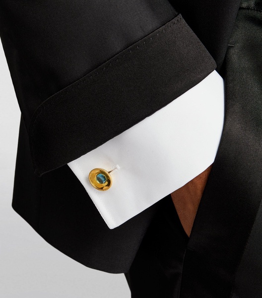 Gold-Plated Blue Topaz Cufflinks