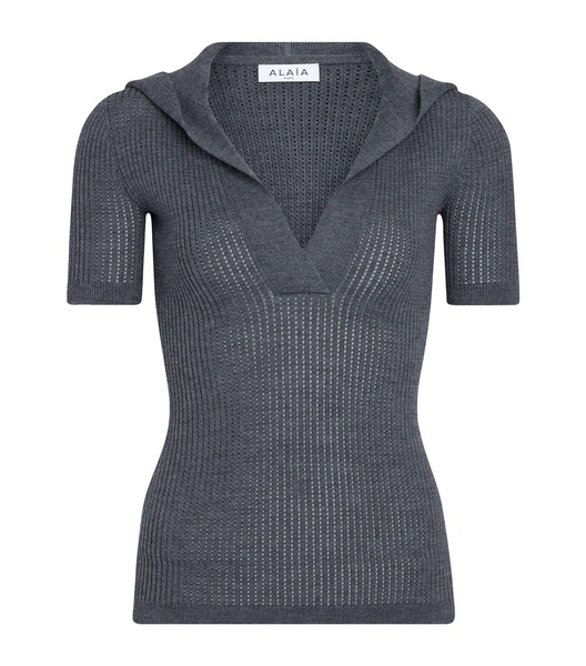 Wool-Blend Hooded T-Shirt 