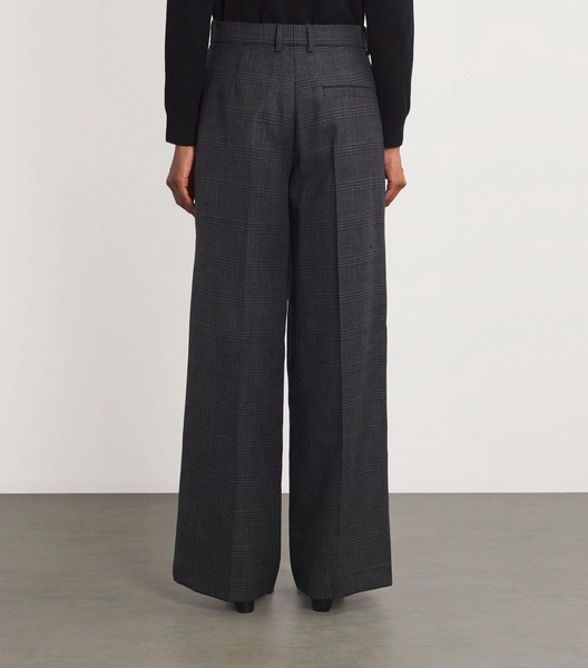 Virgin Wool Check Trousers